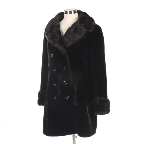 Borgazia Faux Fur Doble Breasted Jacket, Vintage - Picture 3 of 8